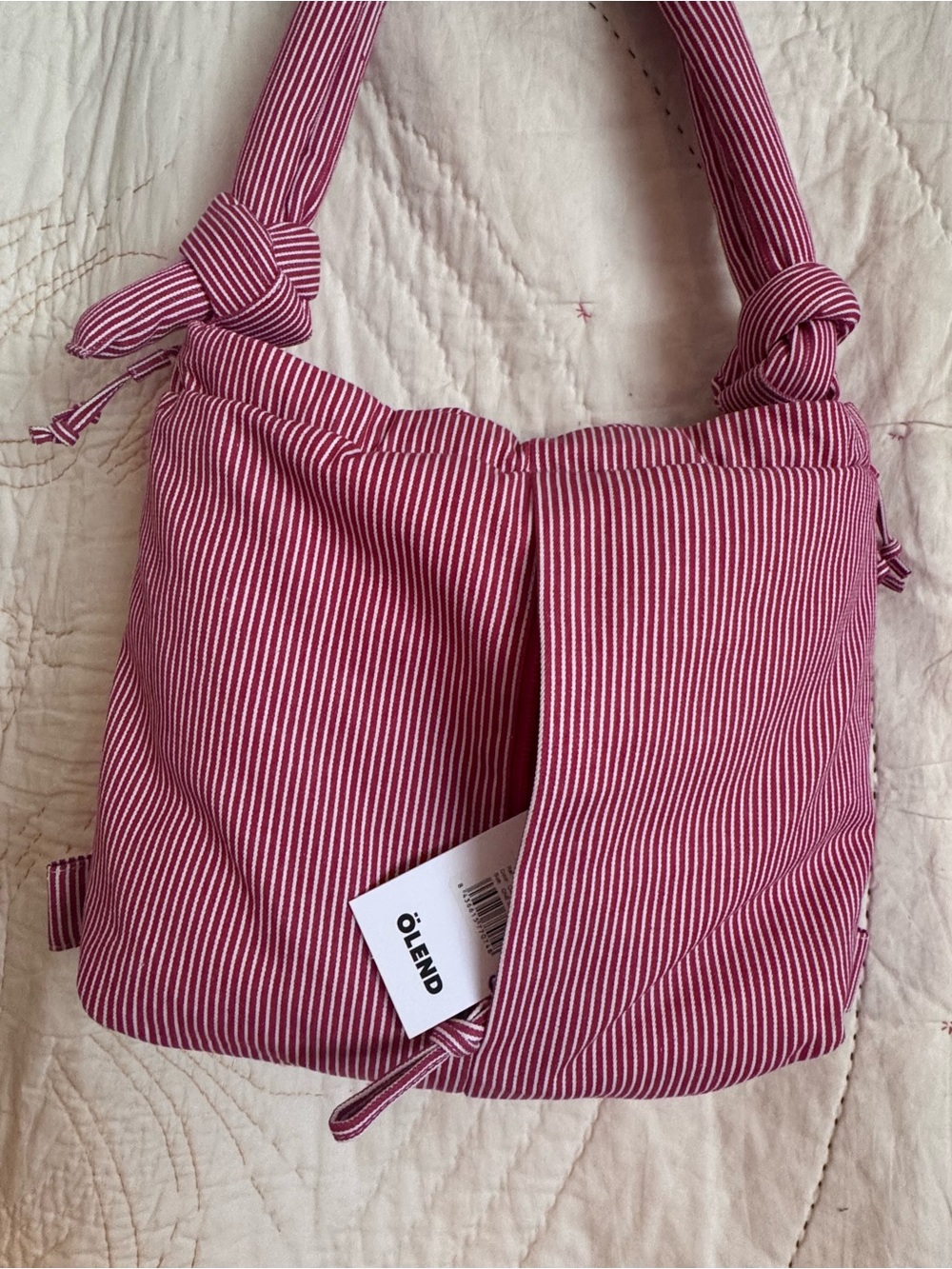 ÖLEND Red and White Striped Ona Bag - Picture 2 of 6